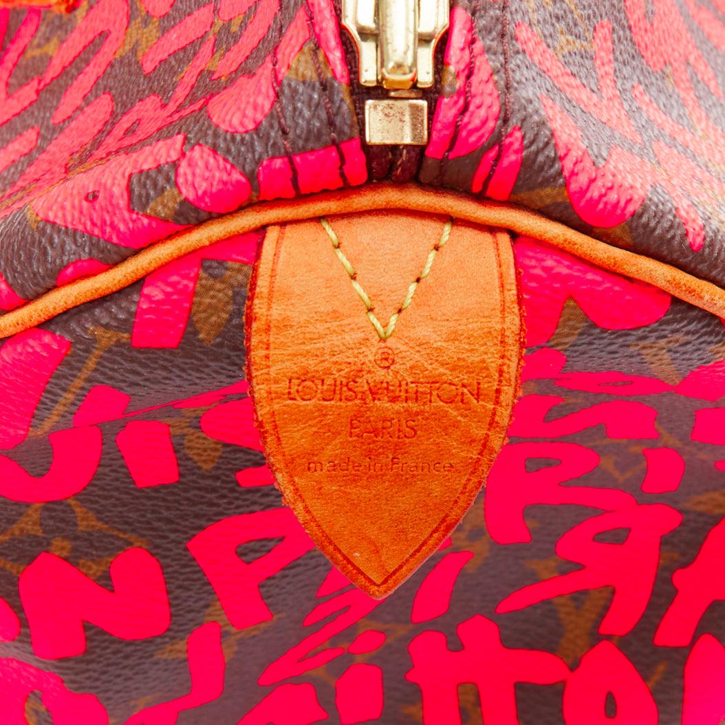 LOUIS VUITTON Stephen Sprouse Speedy 30 neon pink graffiti top handle bag 5