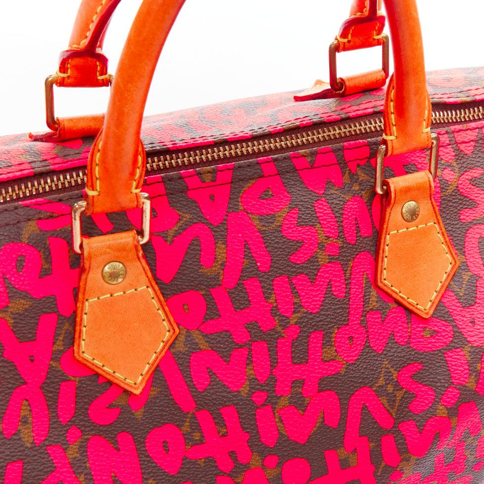 LOUIS VUITTON Stephen Sprouse Speedy 30 neon pink graffiti top handle bag 2