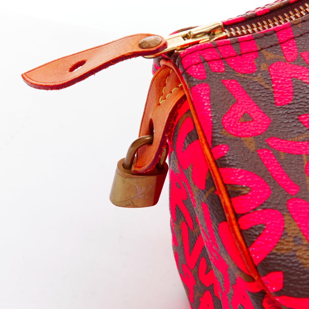 LOUIS VUITTON Stephen Sprouse Speedy 30 neon pink graffiti top handle bag 3