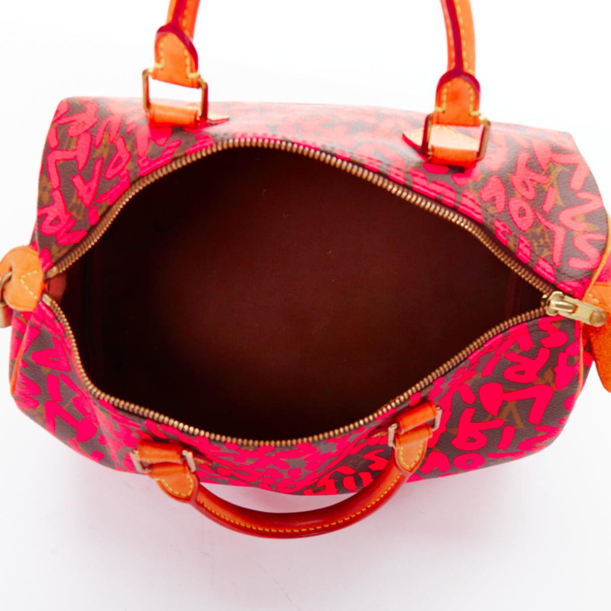 LOUIS VUITTON Stephen Sprouse Speedy 30 neon pink graffiti top handle bag 4