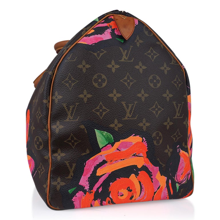 Louis Vuitton Stephen Sprouse x Monogram Roses Keepall 50 Limited Edition For Sale 5