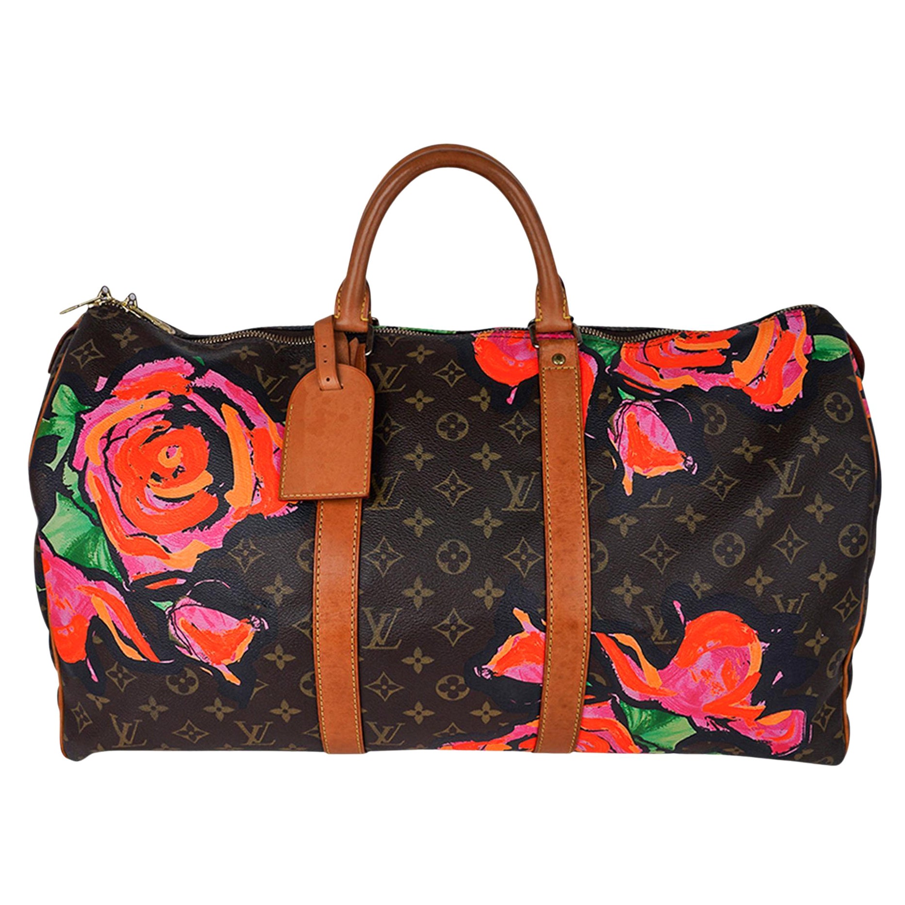 Louis Vuitton Stephen Sprouse x Monogram Roses Keepall 50 Edición Limitada