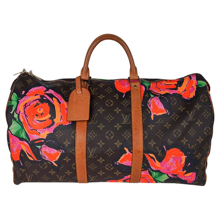 Louis Vuitton Stephen Sprouse x Monogram Roses Keepall 50 Limited Edition For Sale