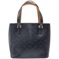 Louis Vuitton Stockton Navy Monogram Matt Leather Shoulder Bag
