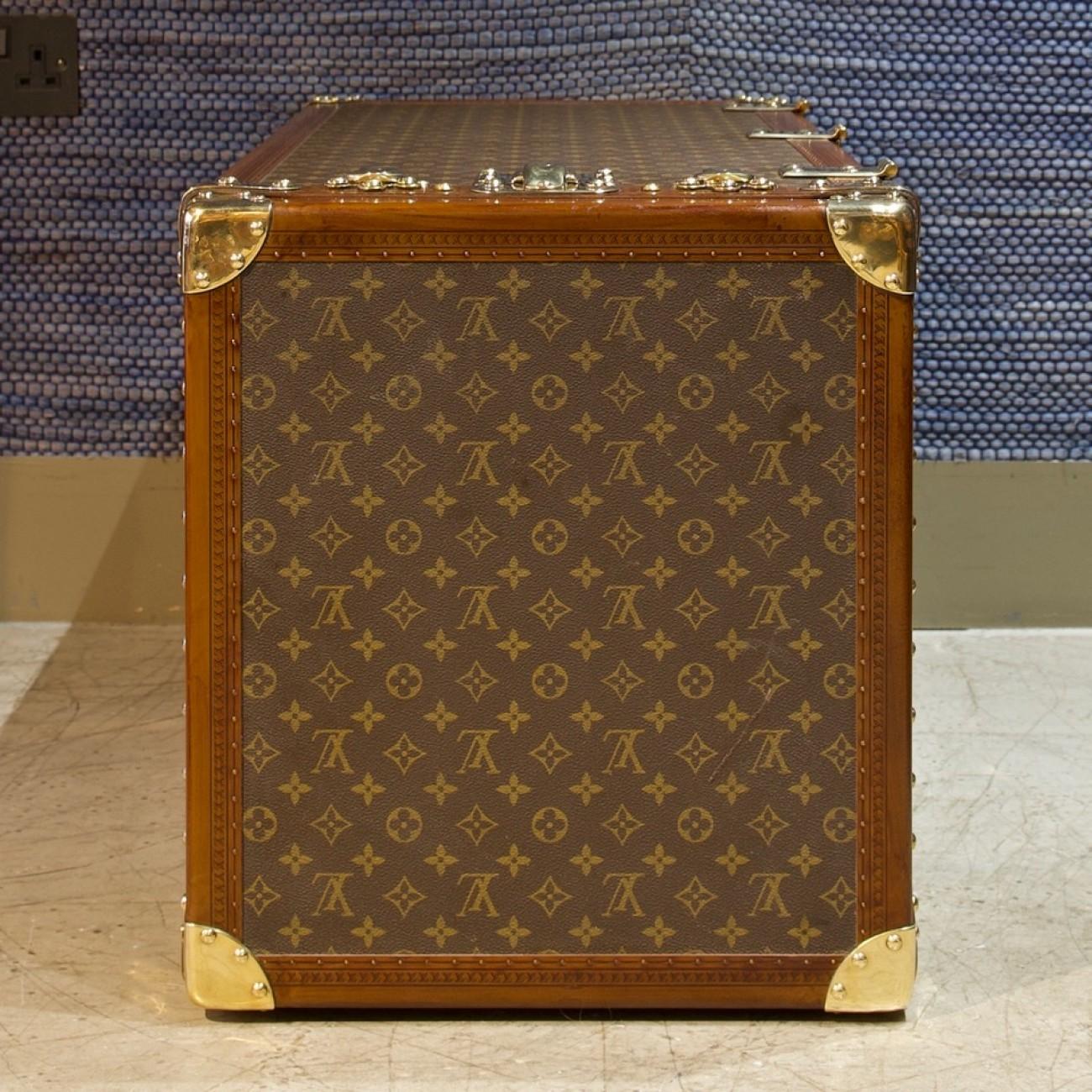 Leather Louis Vuitton Stokowski Secretaire Trunk, circa 1990