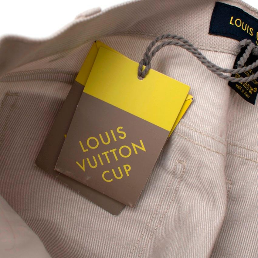 Beige Louis Vuitton Stone Wool Twill Jeans - US 0 For Sale