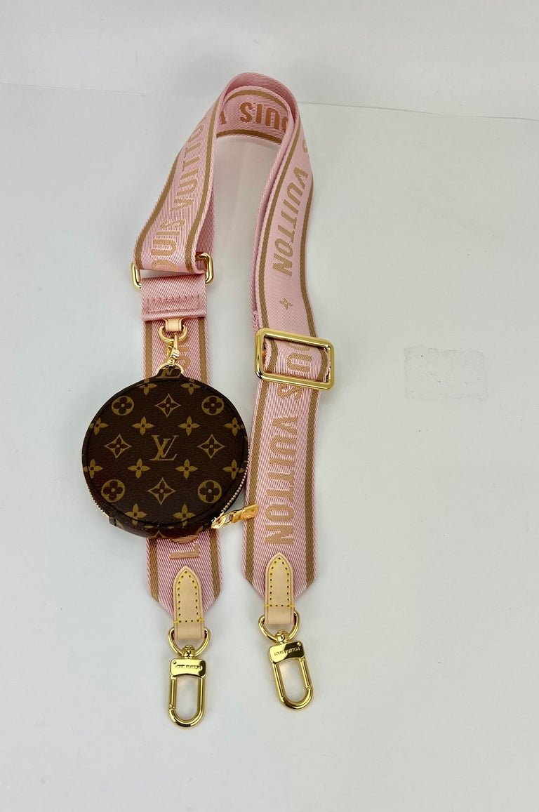 Louis Vuitton Pink Strap & Monogram Coin Purse Bandouliere Jacquard Strap  Only Preowned Leather ref.674086 - Joli Closet