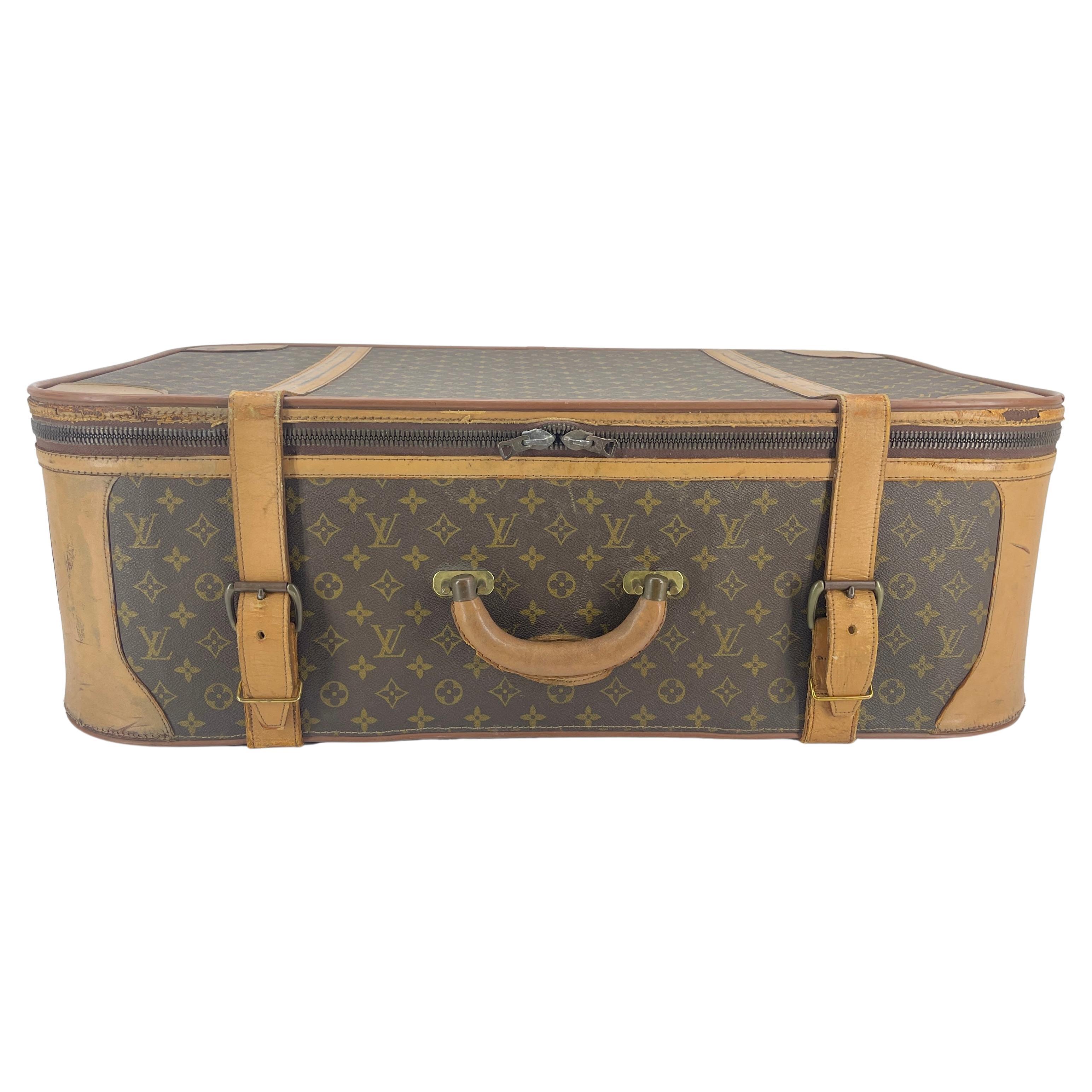French Louis Vuitton Stratos Extra Large Trunk Travel Suitcase Monogram