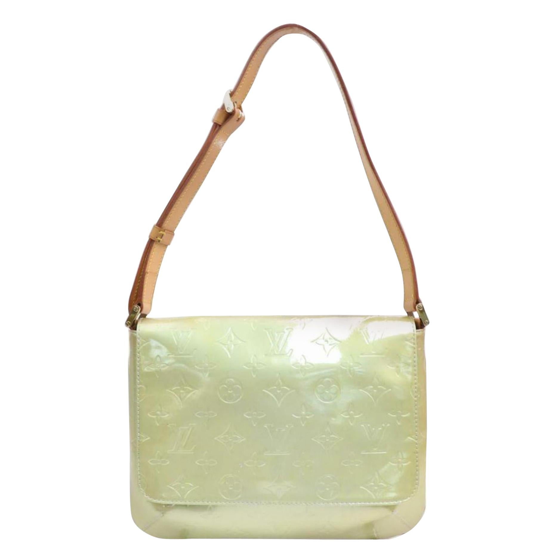 Louis Vuitton Street Thompson Green-silver 870591 Green Vernis Shoulder Bag For Sale