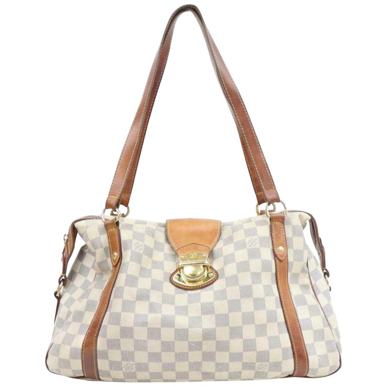 Louis Vuitton Stresa Damier Azur Gm 870447 White Coated Canvas Shoulder Bag  For Sale at 1stDibs