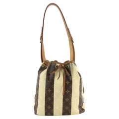 Louis Vuitton Stripe Monogram Rayures Petit Noe Drawstring Bucket Hobo 11lv1101