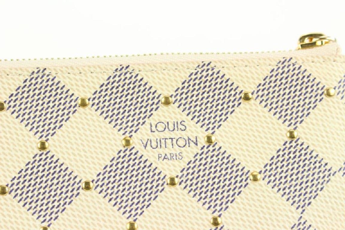 Louis Vuitton Studded Damier Azur Ballerine City Pouch Toiletry Wristlet Bag  For Sale 2