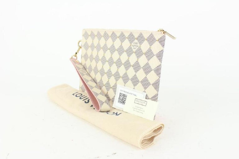 Rose Ballerine and Damier Azur Coated Canvas Studded City Pouch Gold  Hardware, 2019