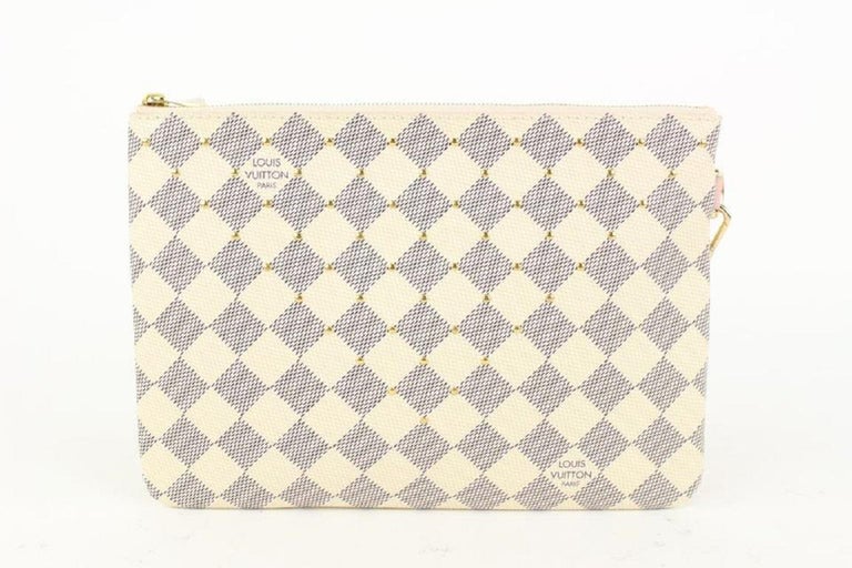 Louis Vuitton Studded Damier Azur Ballerine City Pouch Toiletry Wristlet Bag  For Sale at 1stDibs