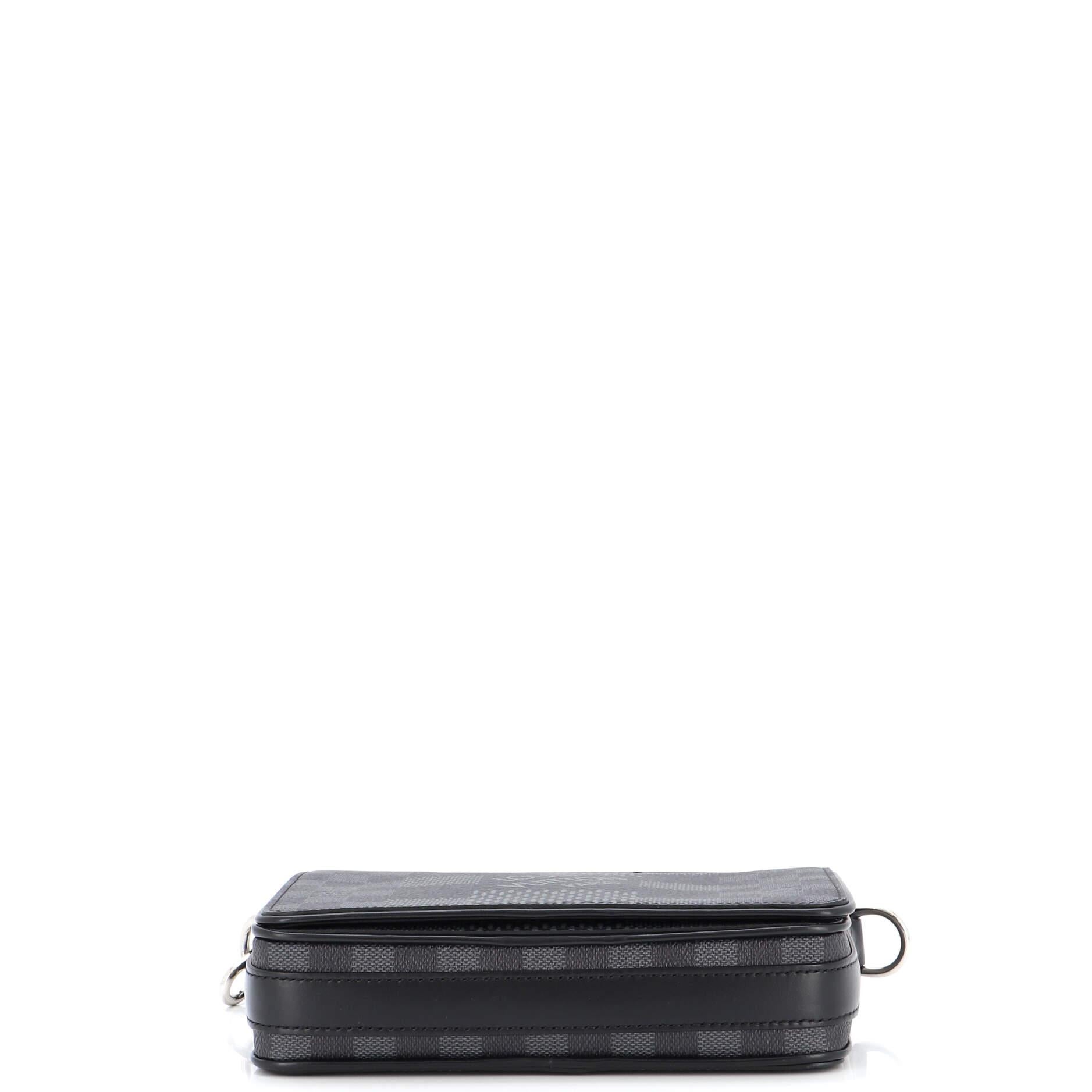Women's or Men's Louis Vuitton Studio Messenger Bag Limited Edition Damier Graphite 3D For Sale