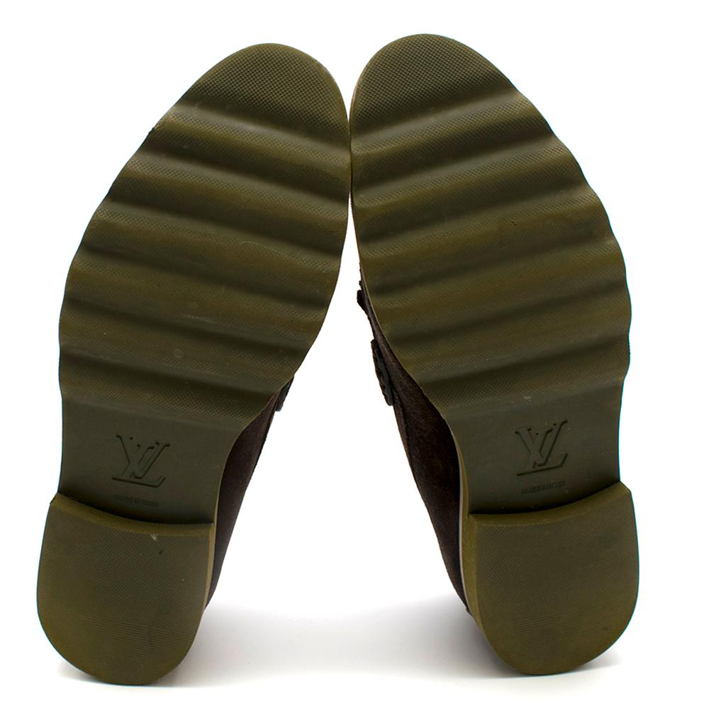 Men's Louis Vuitton suede brown tassel loafers SIZE 8