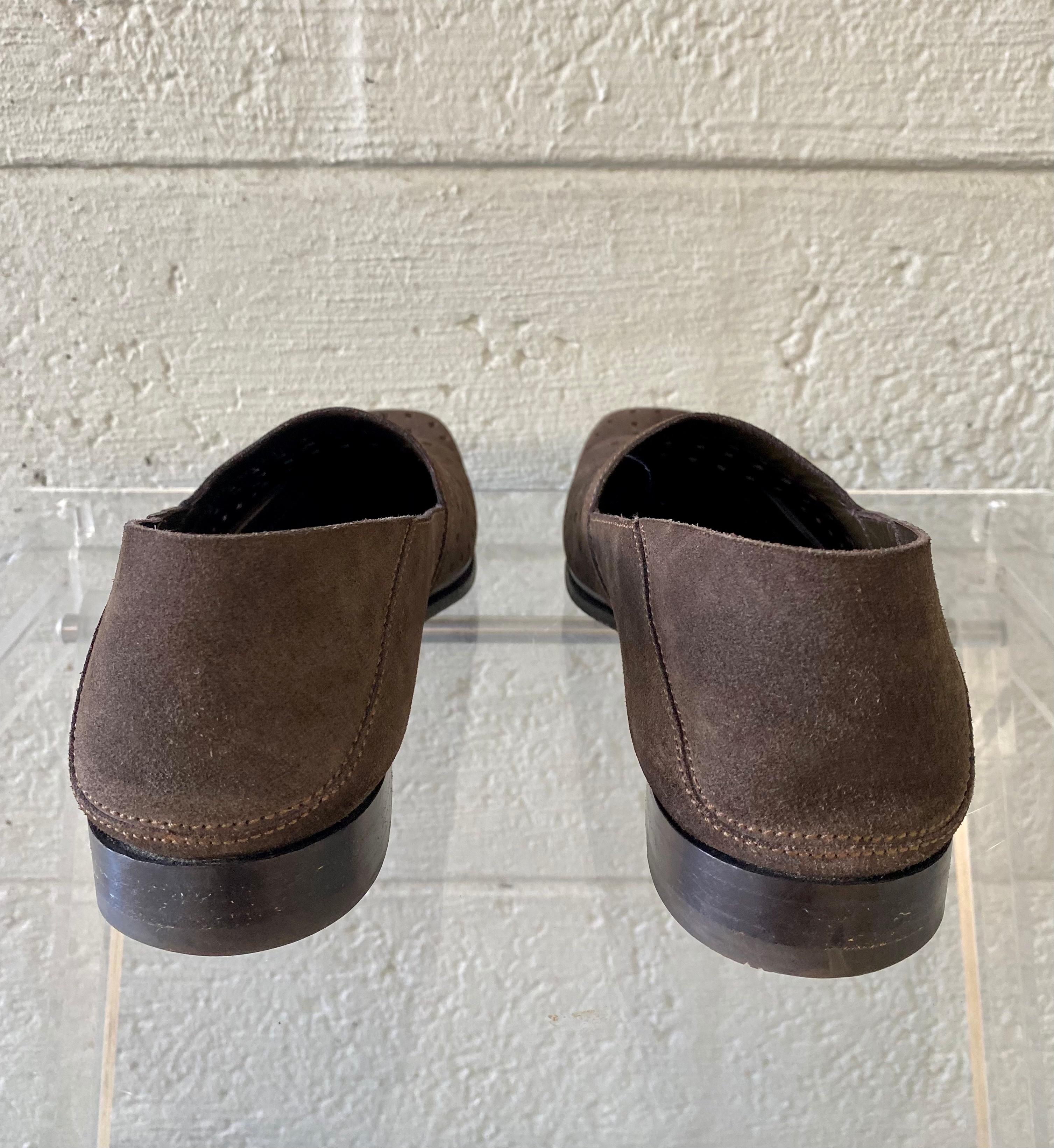 Black Louis Vuitton Suede Perforated Shoes For Sale