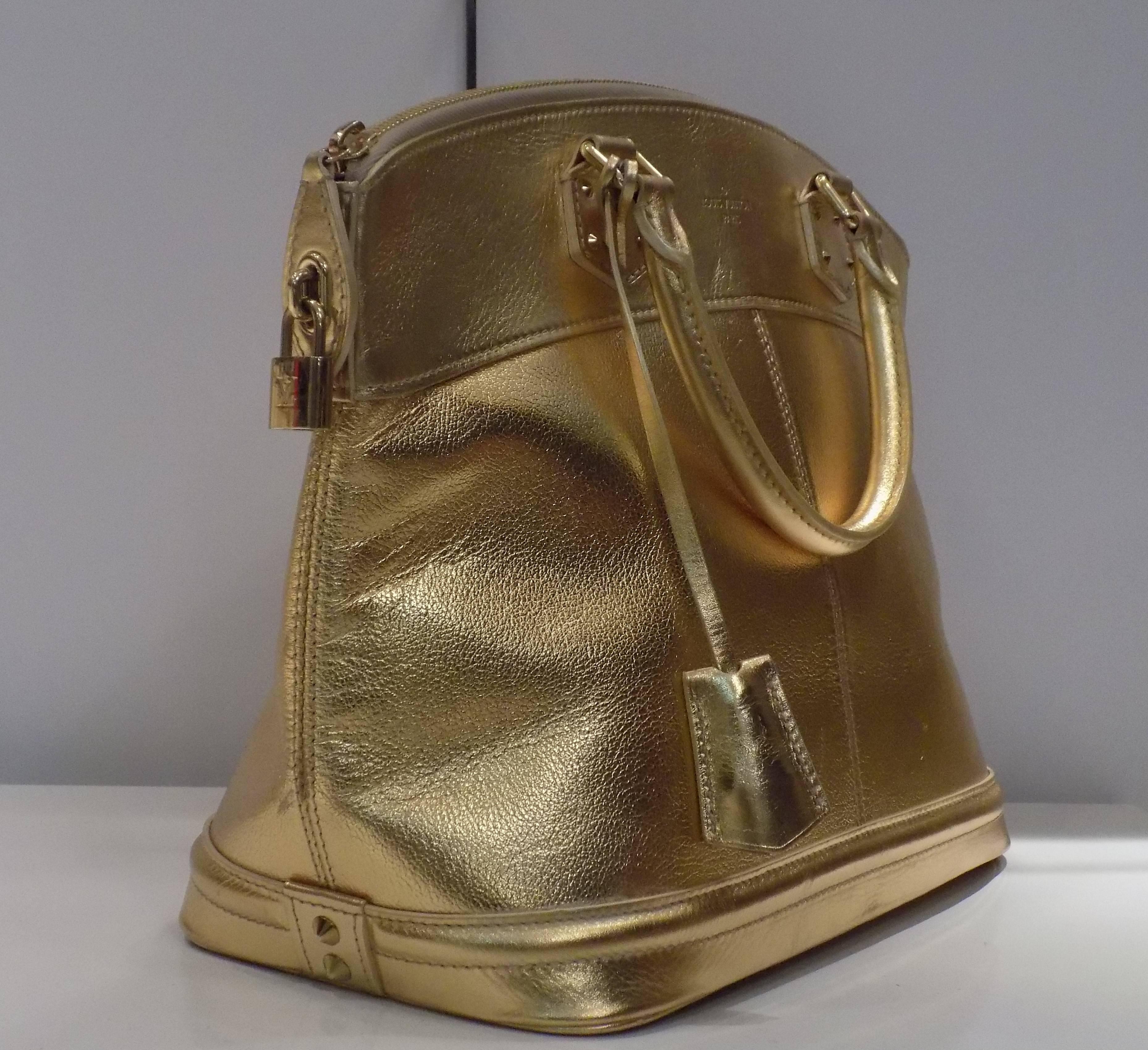 Brown Louis Vuitton Suhali Gold Bag 