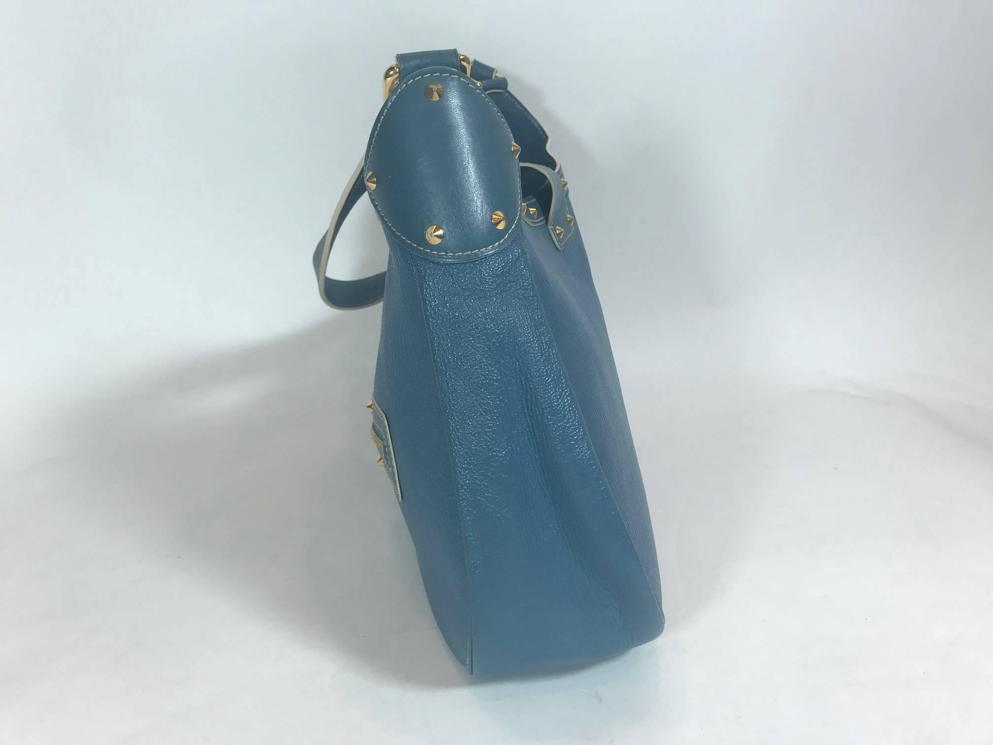 Gray Louis Vuitton Suhali L'Affriolant Handbag For Sale