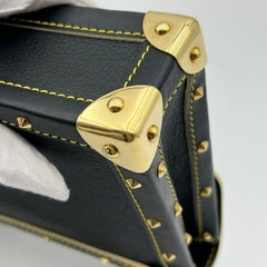 Louis Vuitton Suhali L'Aimable Black Leather Top Handle Bag Small Gold Hardware