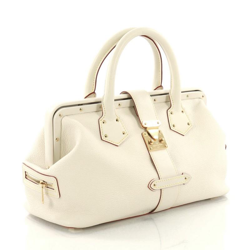 White Louis Vuitton Suhali L'ingenieux Handbag Leather PM