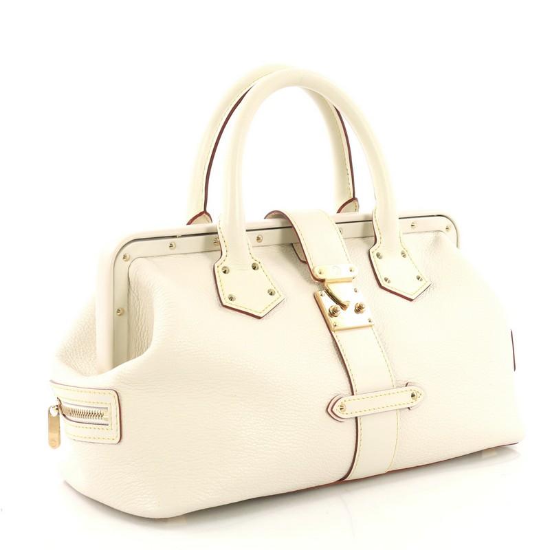 White Louis Vuitton Suhali L'ingenieux Handbag Leather PM