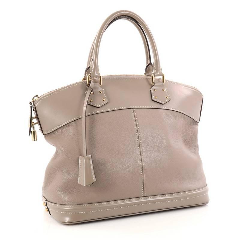 Brown Louis Vuitton Suhali Lockit Handbag Leather MM