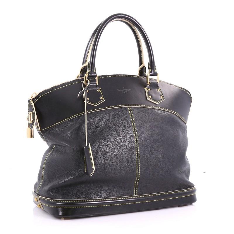 Black Louis Vuitton Suhali Lockit Handbag Leather MM