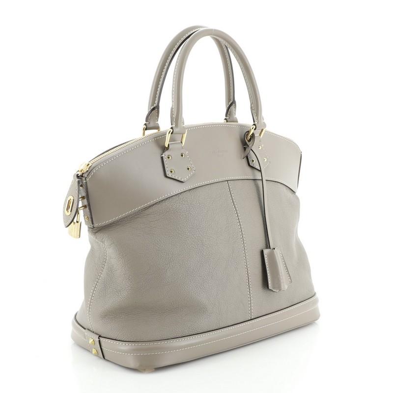 Brown Louis Vuitton Suhali Lockit Handbag Leather MM