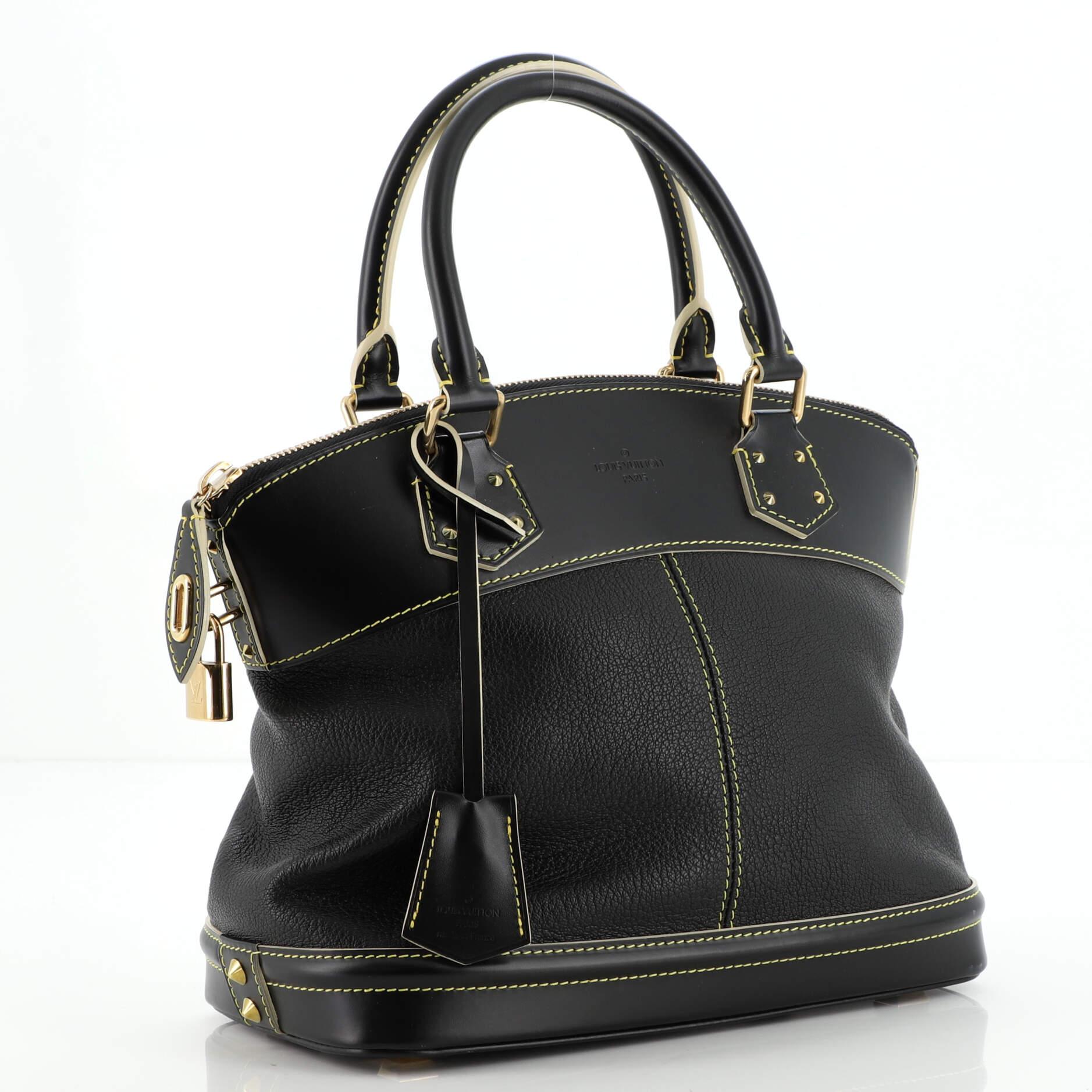 Black Louis Vuitton Suhali Lockit Handbag Leather PM