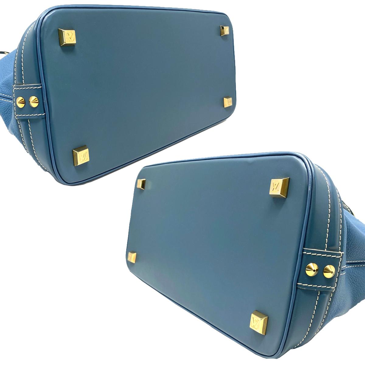 Louis Vuitton Suhali MM Lockit Blue Leather Tote Handbag 2