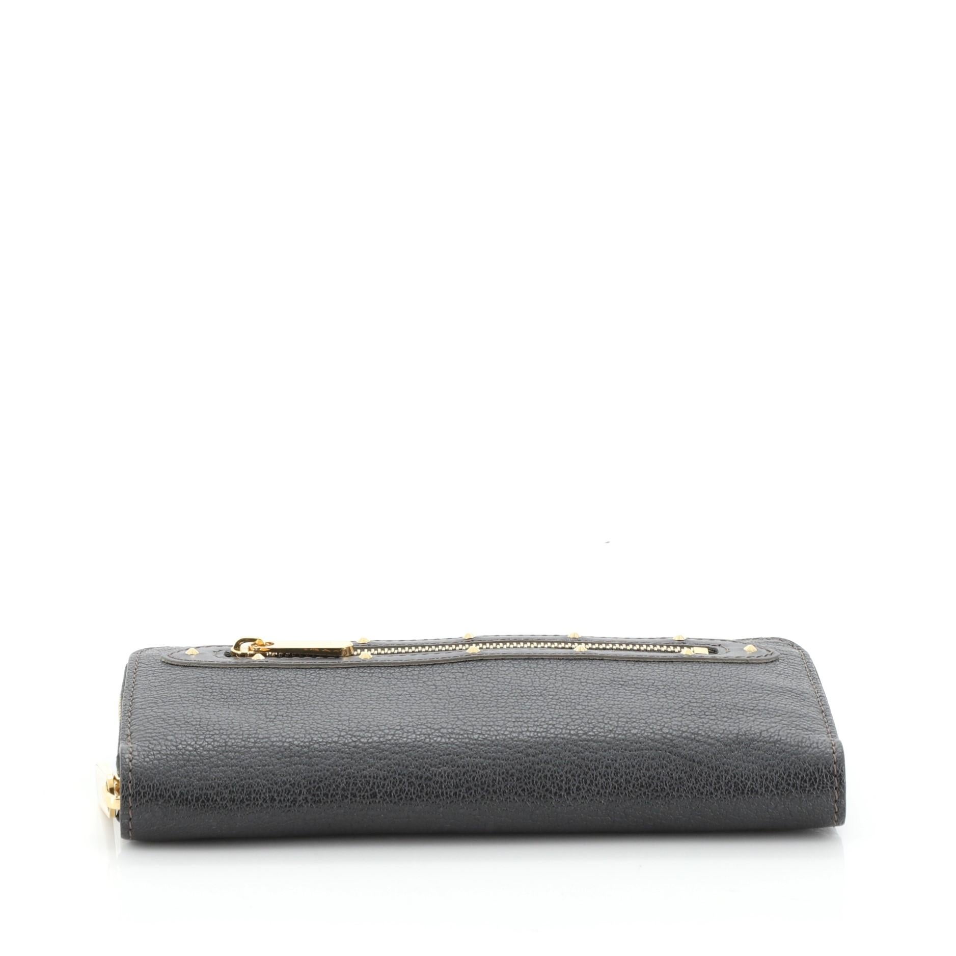 Black Louis Vuitton Suhali Zippy Wallet Leather