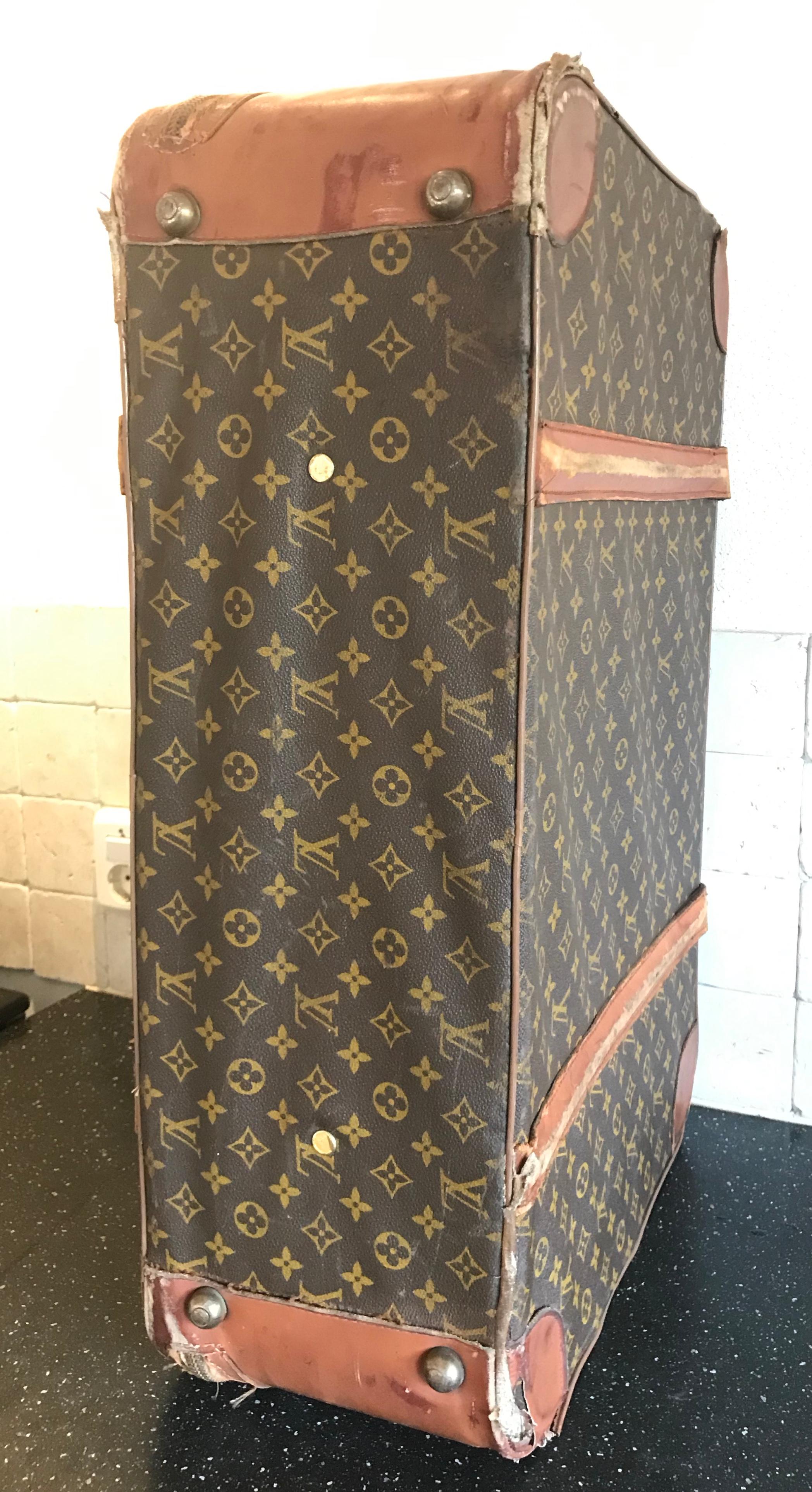Leather Louis Vuitton Suitcase, France, 1970s For Sale