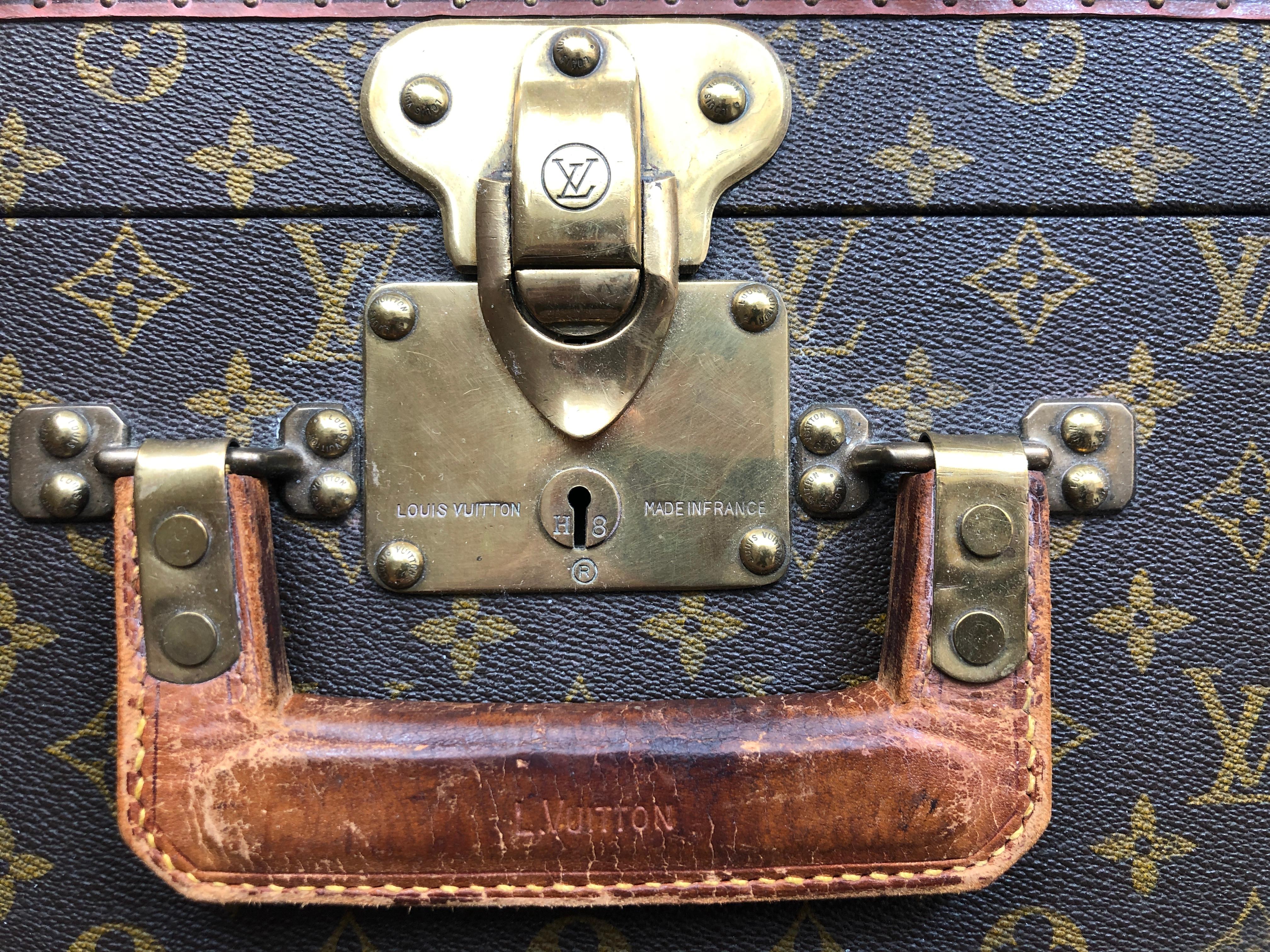 Leather Louis Vuitton Suitcase or Trunk, Monogram Canvas For Sale