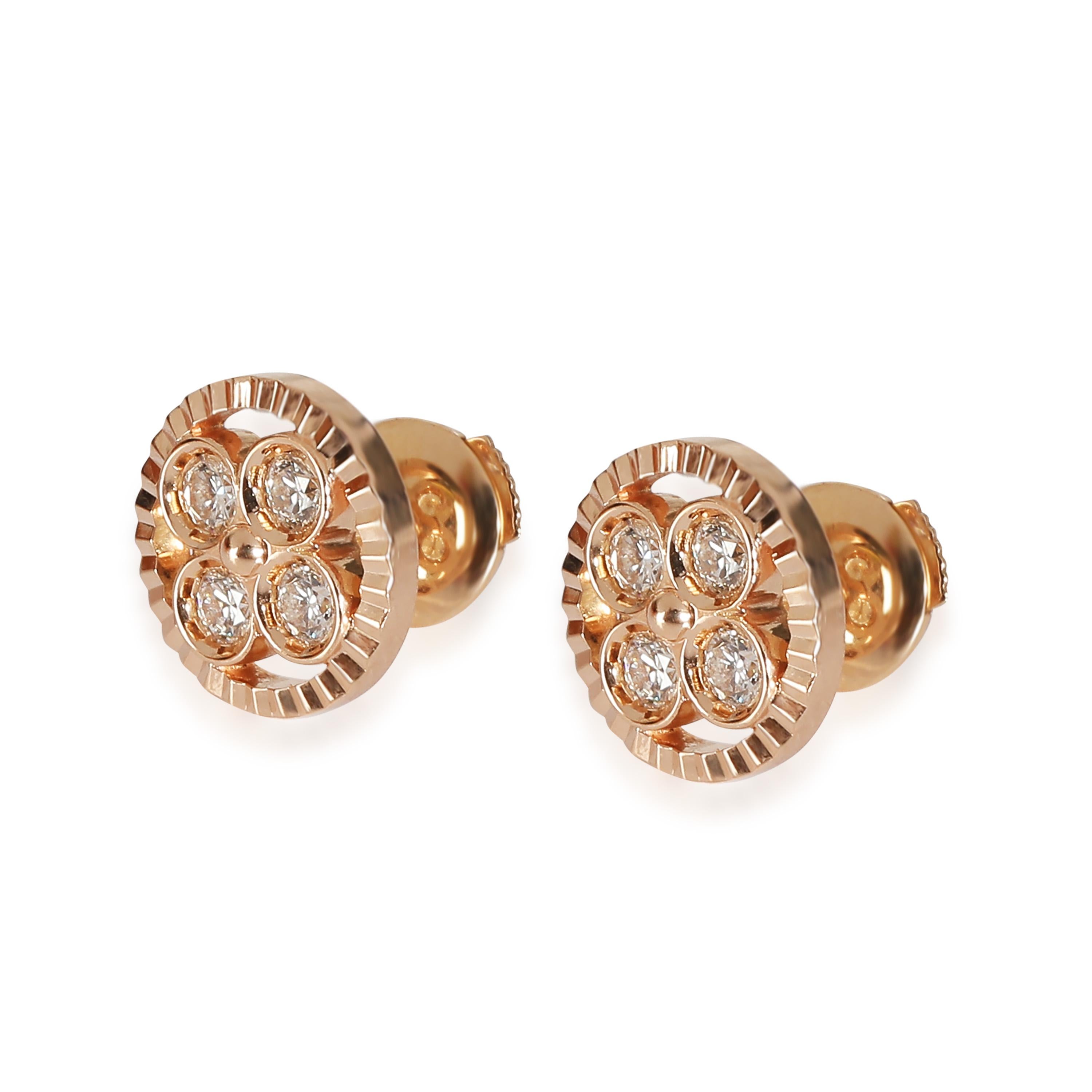 Louis Vuitton Sun Blossom Diamond Earring in 18k Rose Gold 0.40 CTW In Excellent Condition In New York, NY