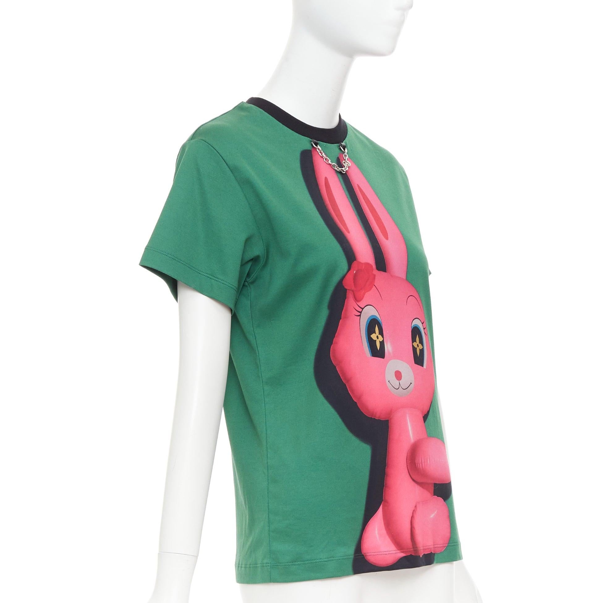 Bleu LOUIS VUITTON Sun Yitian 2024 Animogramme ballon lapin chain trim tshirt XS en vente