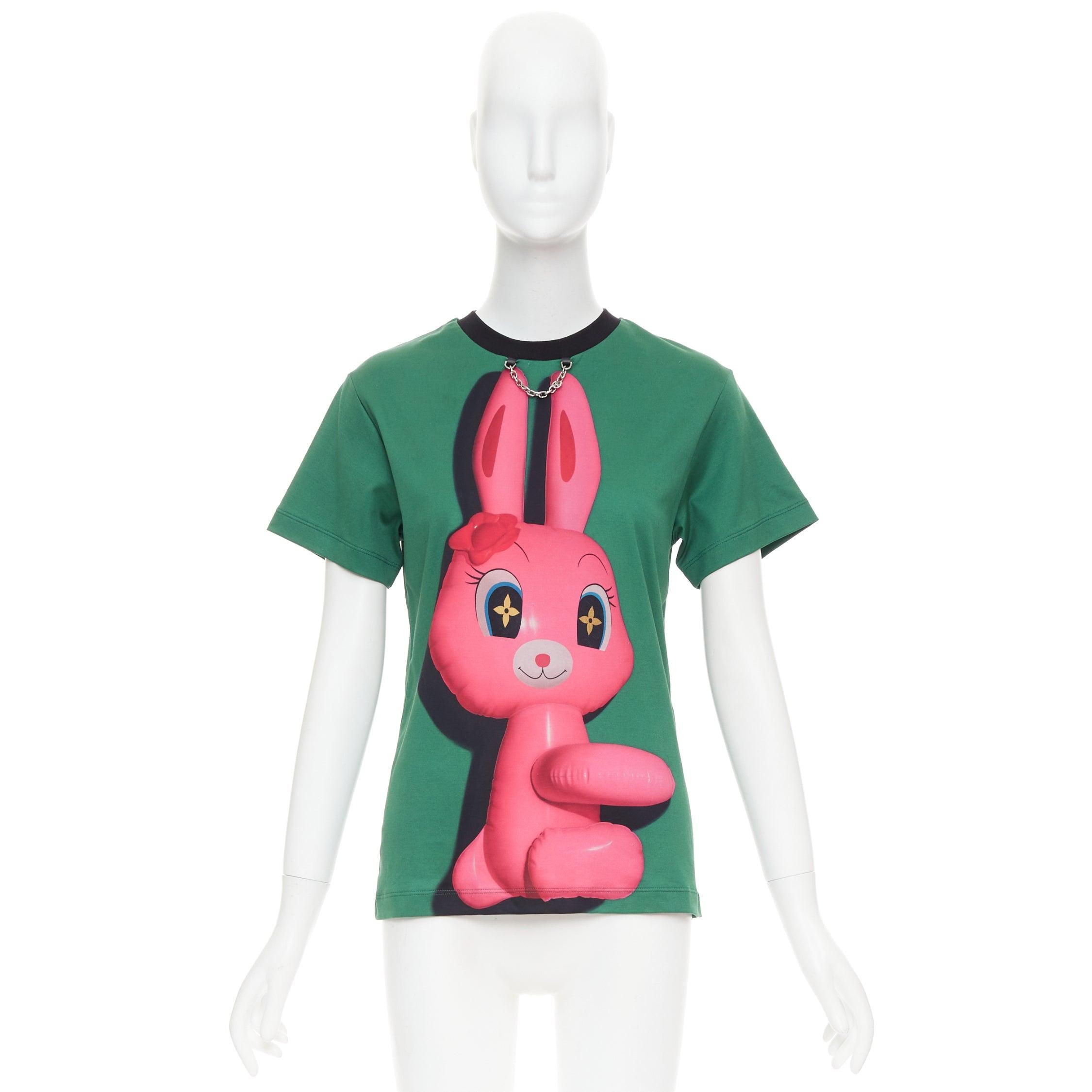 LOUIS VUITTON Sun Yitian 2024 Animogramme ballon lapin chain trim tshirt XS en vente 4