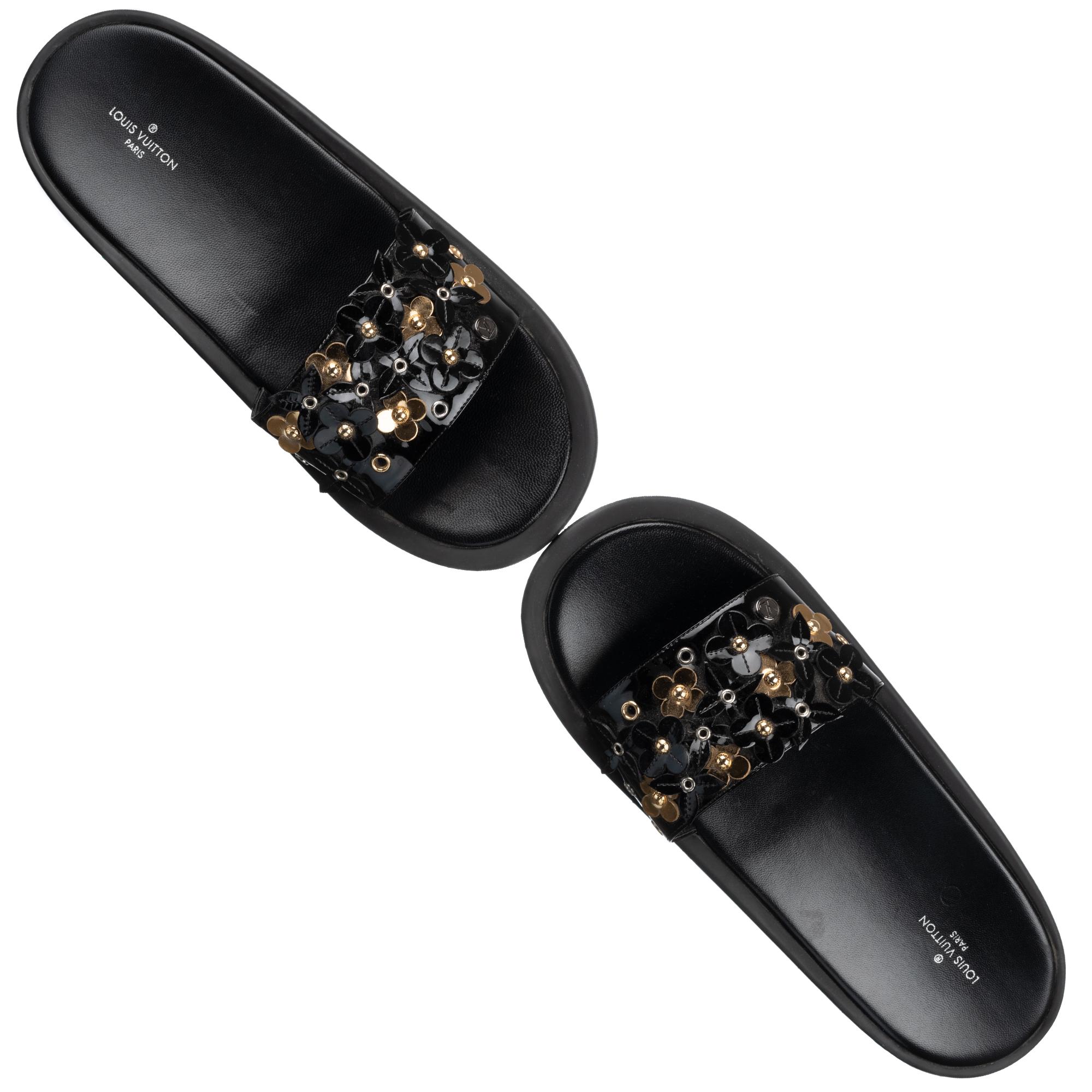 lv sunbath flat mule