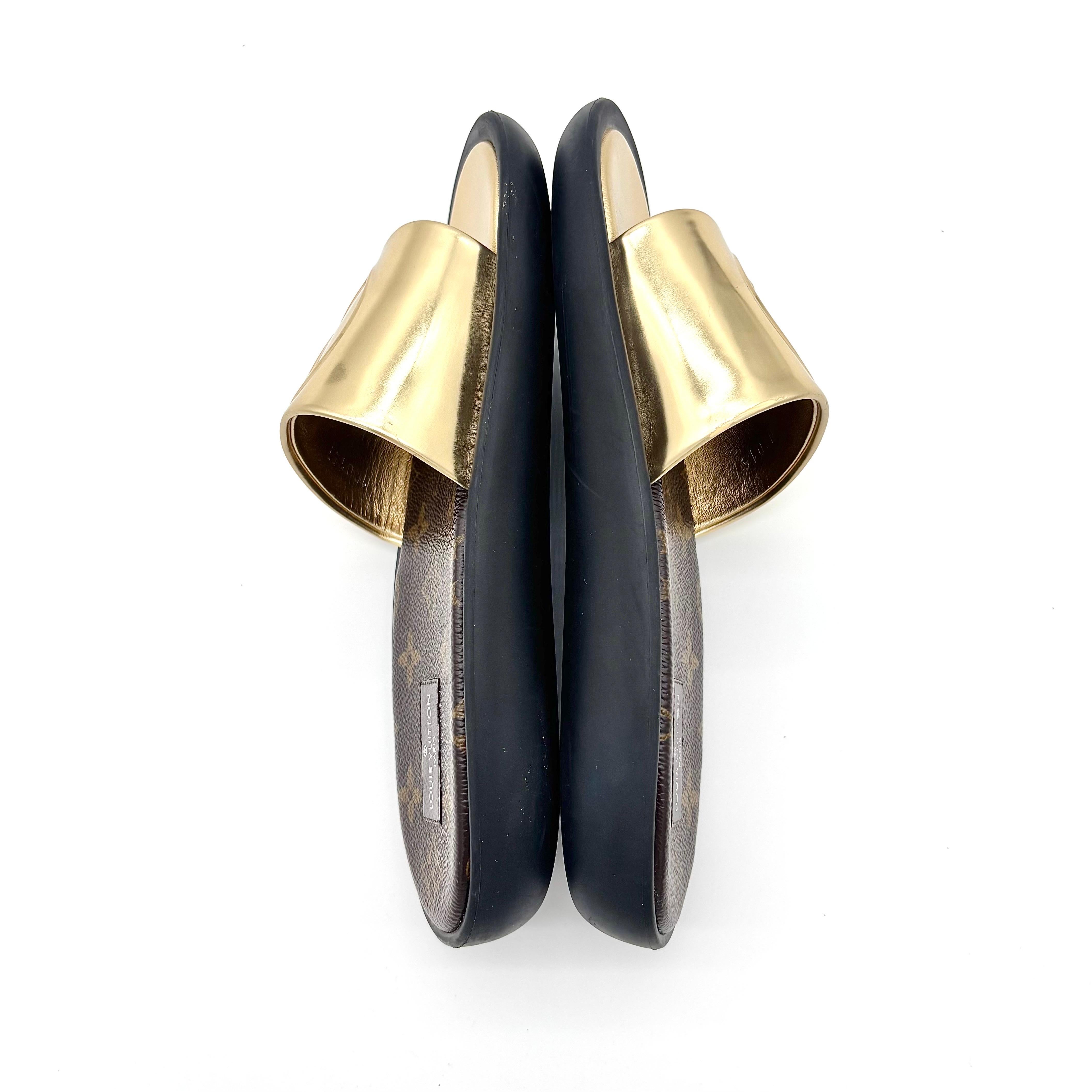 Louis Vuitton Monogram Metallizzato Slip On Sandali 36 In condizioni buone in vendita a Mechanicsville, VA