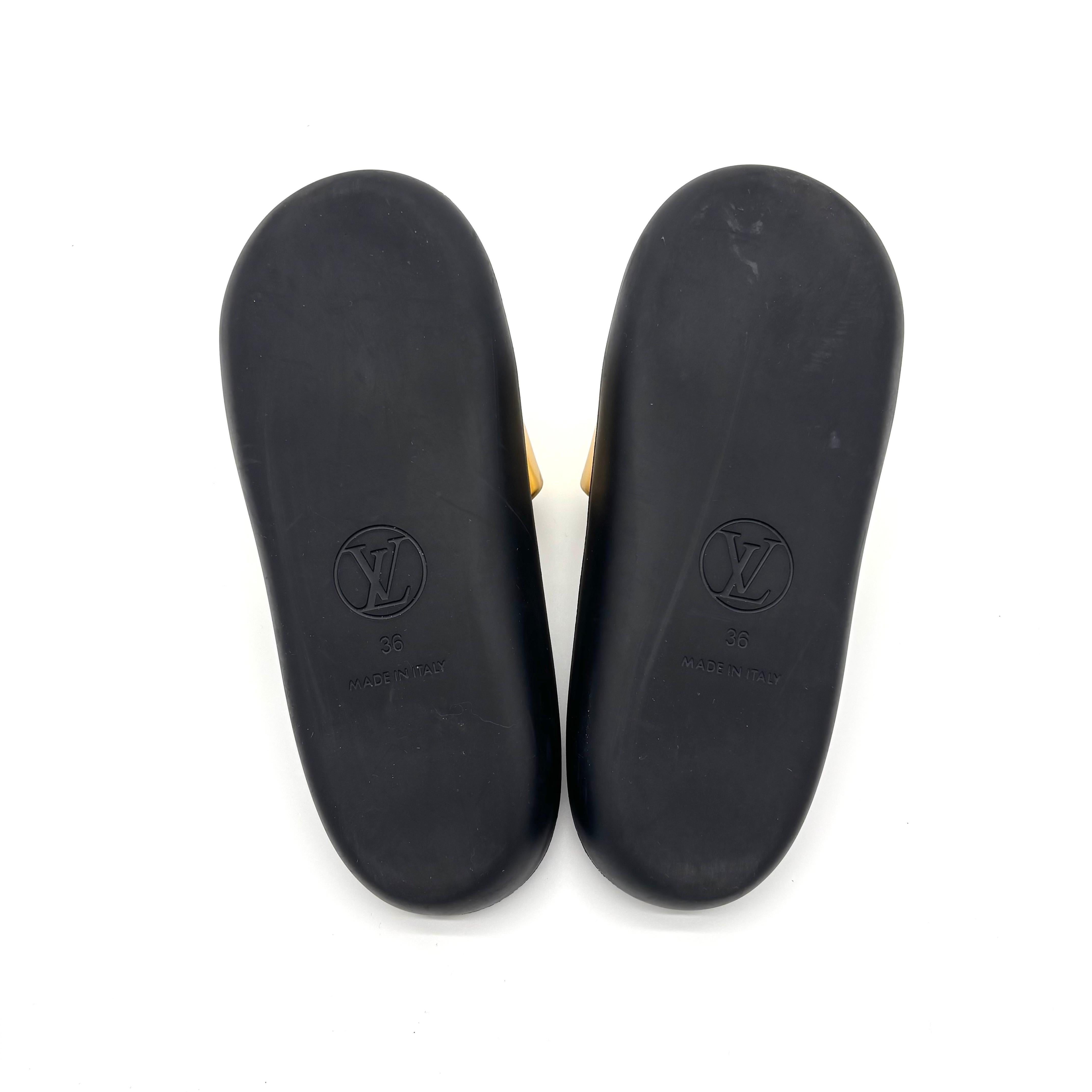 Donna Louis Vuitton Monogram Metallizzato Slip On Sandali 36 in vendita