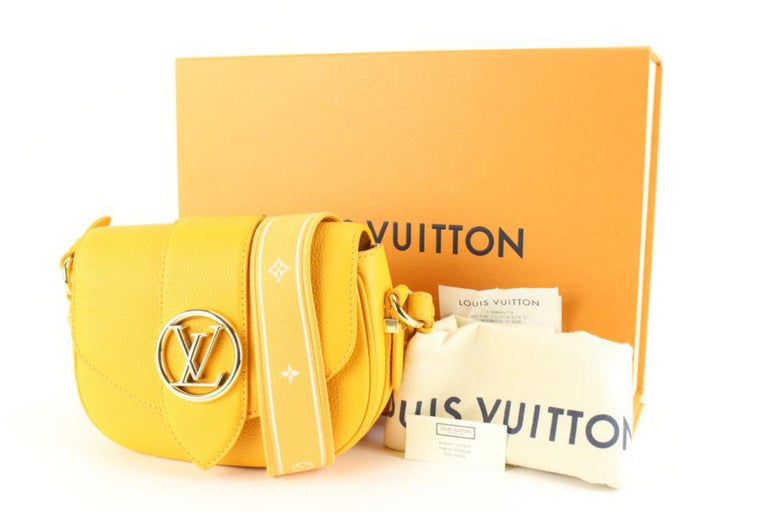 Louis Vuitton Sunbeam Yellow Calfskin Leather LV Pont 9 Soft PM Bag