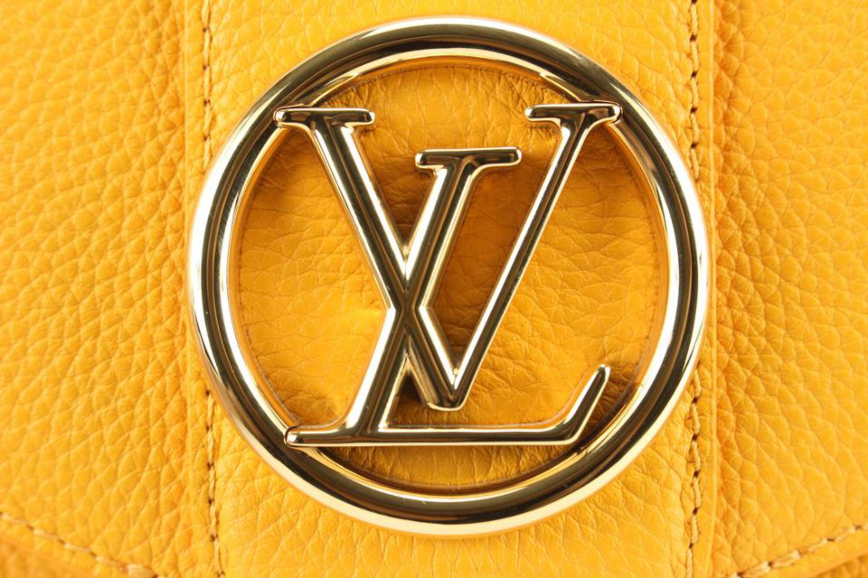 Orange Louis Vuitton Sunbeam Calfskin Leather Pont 9 Soft PM Crossbody 73lk825s