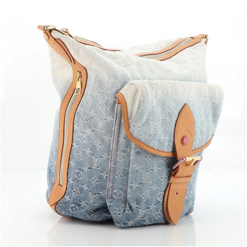 Louis Vuitton Sunburst Handtasche Denim PM (Grau)