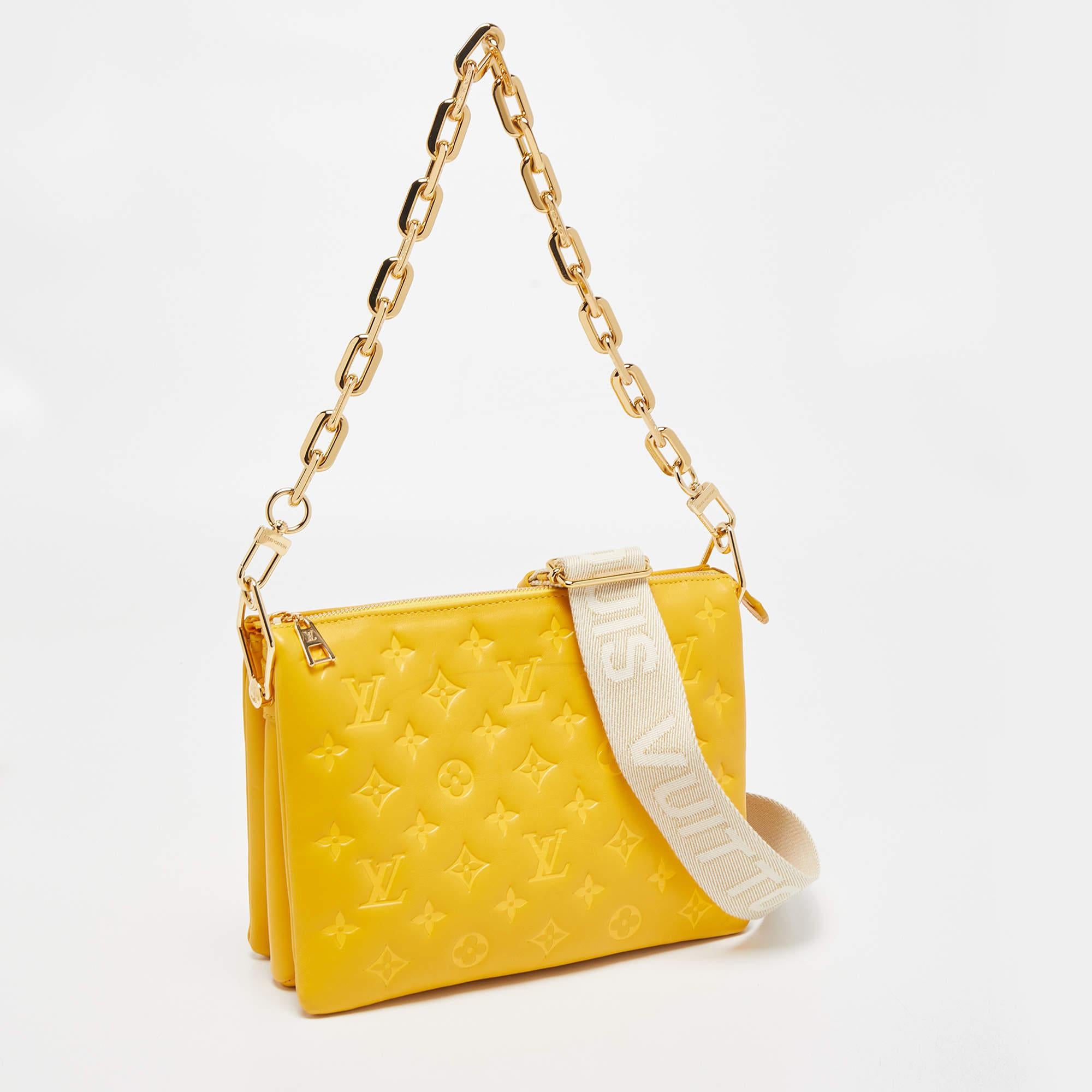 Women's Louis Vuitton Sunflower Puffy Monogram Leather Coussin PM Bag