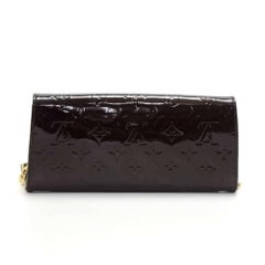 Louis Vuitton Sunset Bluebird Dark Purple Vernis Leather Clutch Wallet
