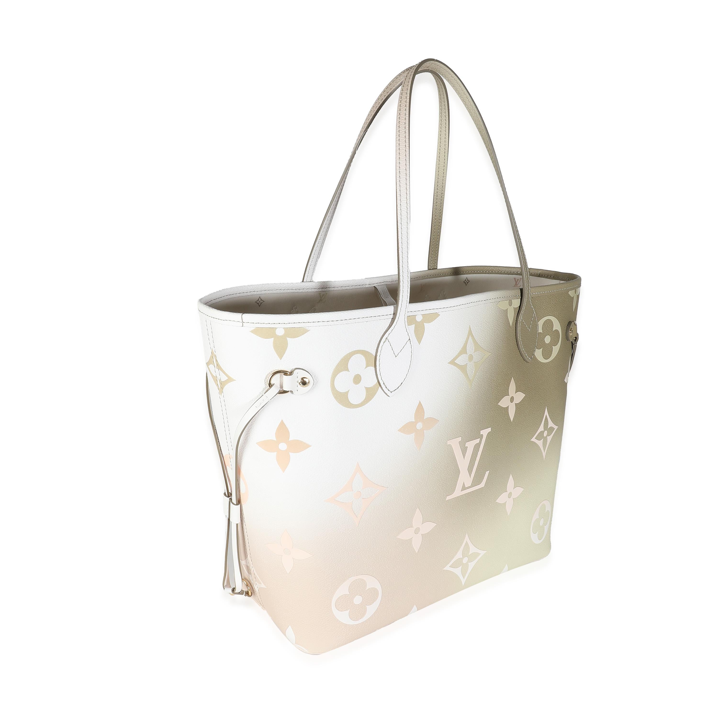 Beige Louis Vuitton Sunset Kaki Monogram Giant Spring In The City Neverfull MM For Sale