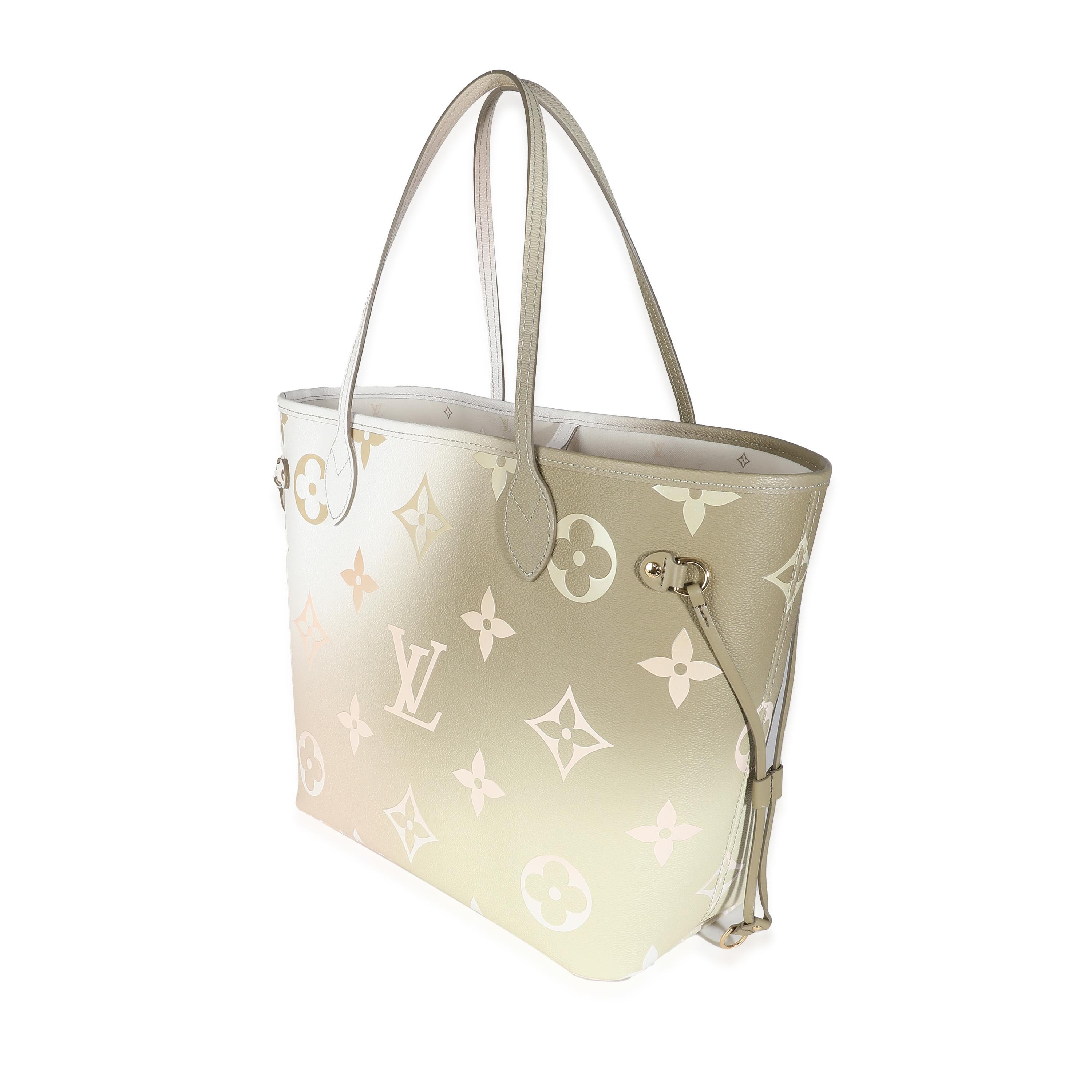 Louis Vuitton Sunset Kaki Monogram Giant Spring In The City Neverfull MM In Excellent Condition For Sale In New York, NY