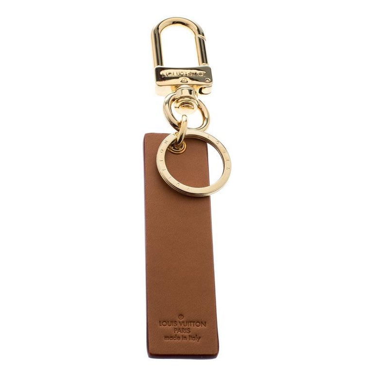 Louis Vuitton Supreme Logo Brown Leather Key Ring / Keychain For Sale ...