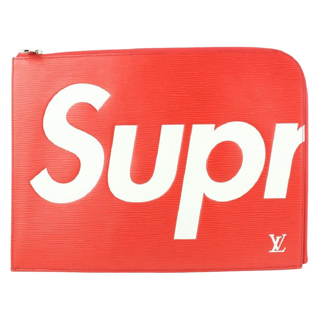 Louis Vuitton Supreme Pochette Jour GM Pochette en cuir épi rouge 600lvs615