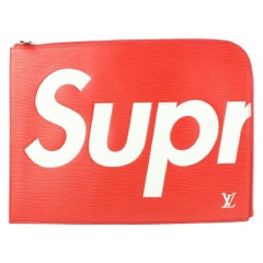 Louis Vuitton Supreme Pochette Jour GM Pochette en cuir épi rouge 600lvs615